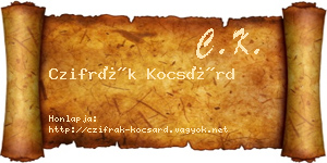 Czifrák Kocsárd névjegykártya